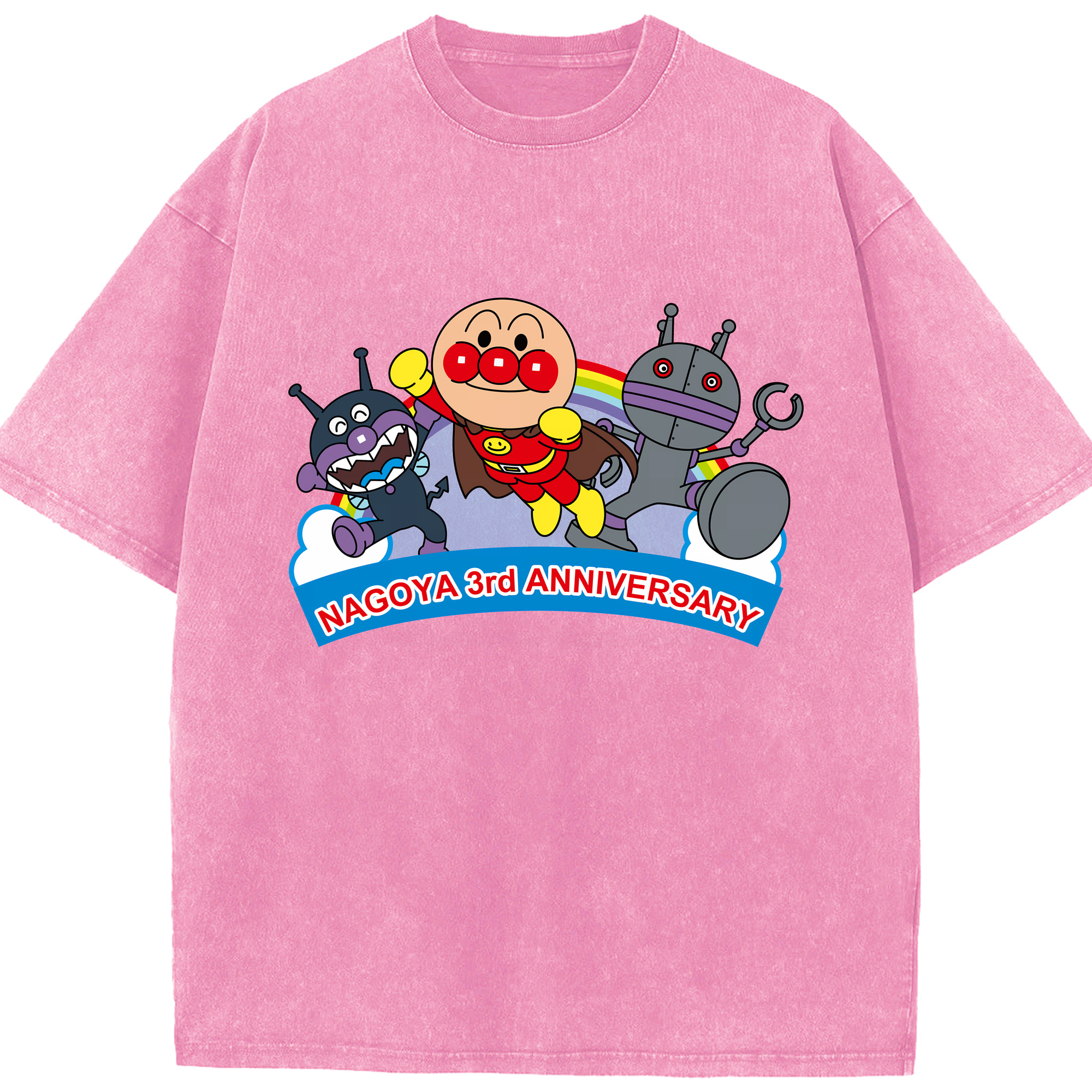（画像用） アンパンマン Anpanman 綿100% ヴィンテージ風 半袖Tシャツ（フロントプリント）